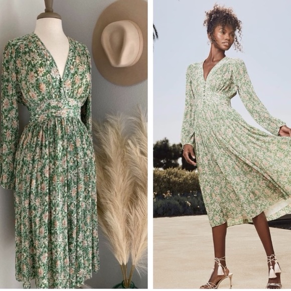 open lace back dress Rihoas Floral Burnout Spaghetti Strap Midi Dress main image 1
